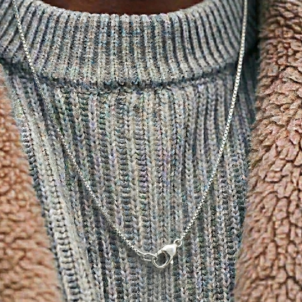 BOX CHAIN NECKLACE IN SILVER